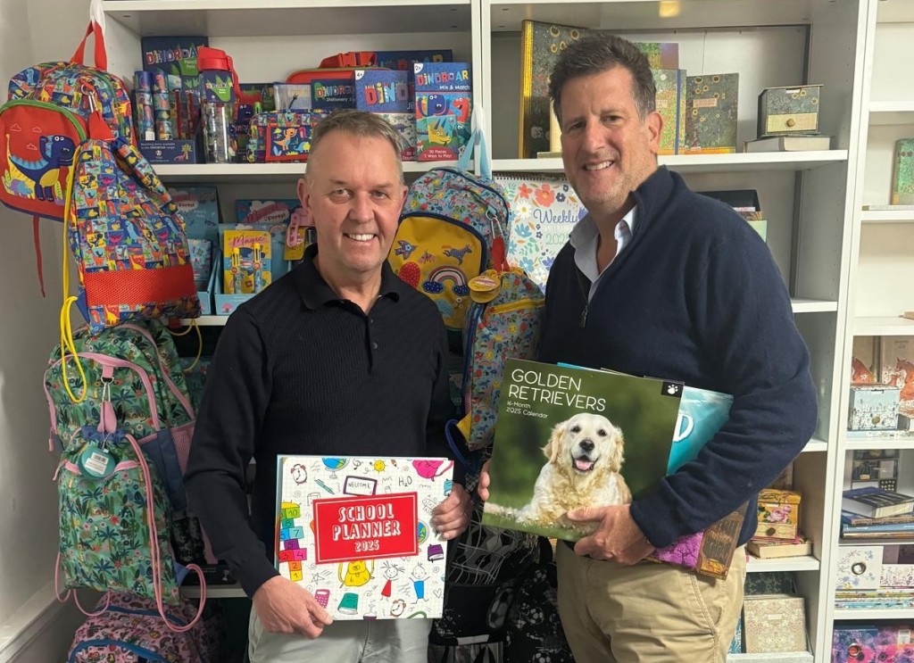 Above: (right) David Byk, ceo of Swan Mill with Nigel Parr, founder of The Gifted Stationery Company