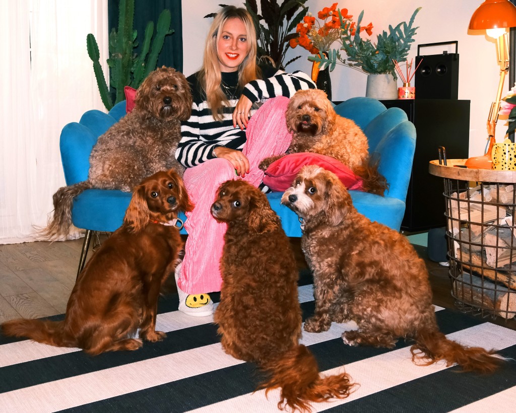 Above: Pennie Bryant from Tache with her furry family