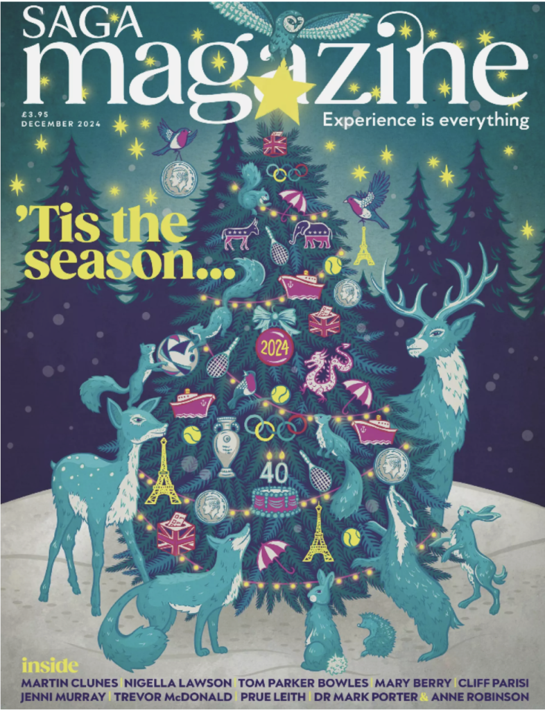 Above: December’s Saga magazine is a boost for the greetings industry