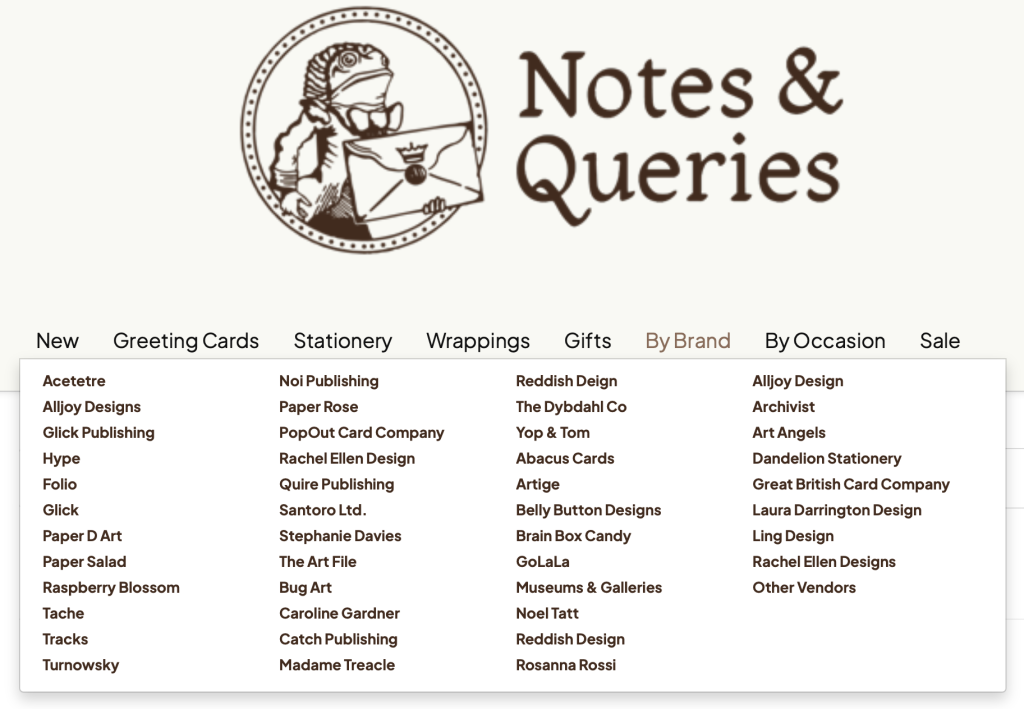 Above: Notes & Queries work with many UK publishers