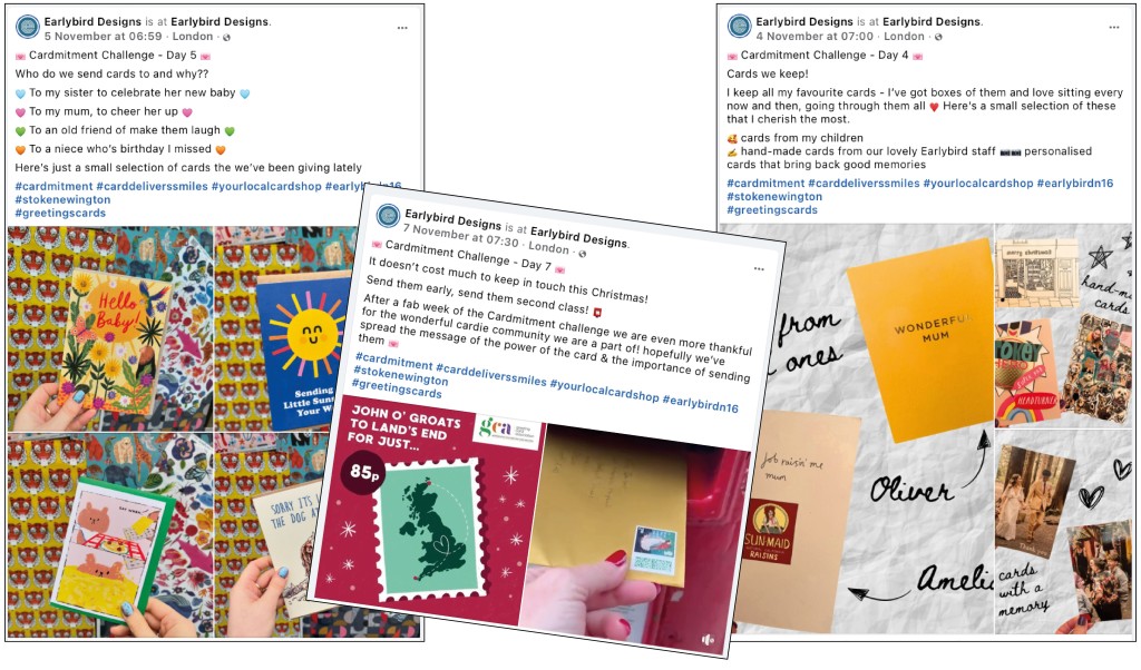 Above: The #Cardmitment activity kicked off Earlybird’s Christmas marketing