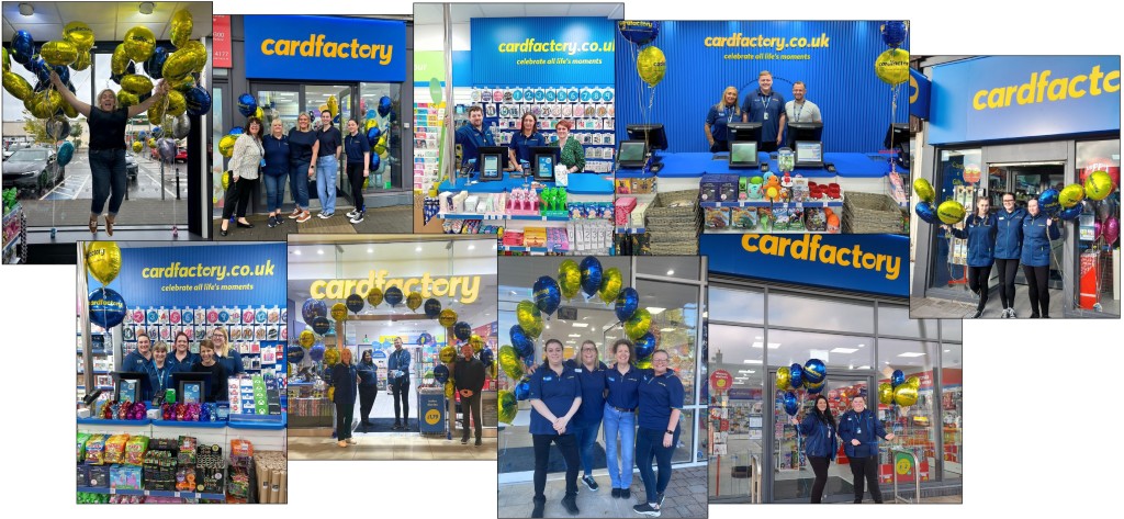 Above & top: Jumping for joy as Cardfactory opens eight new stores