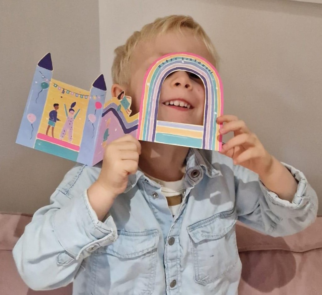 Above: The bouncy castle card is a favourite with Hotchpotch head of design Anna Price’s little boy