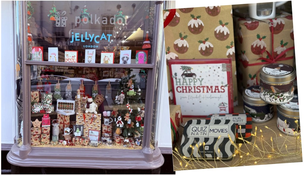 Above: In Market Harborough, Polka Dot’s use of Glick’s Christmas Pudding design as the backdrop went down a treat