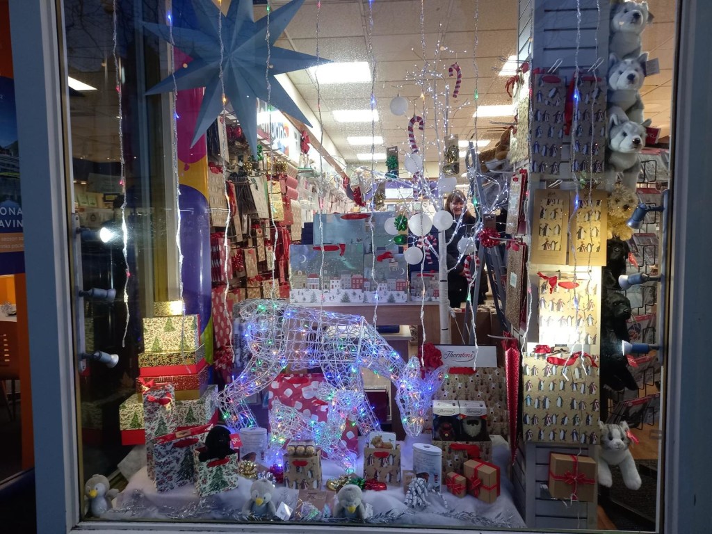 Above: At Magic Moments in Lytham St Anne's Glick products are all nestled around an illuminated reindeer