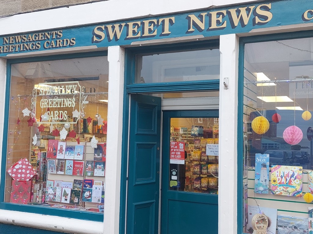 Above: Sweet News still has its traditional shop front up there in North Berwick