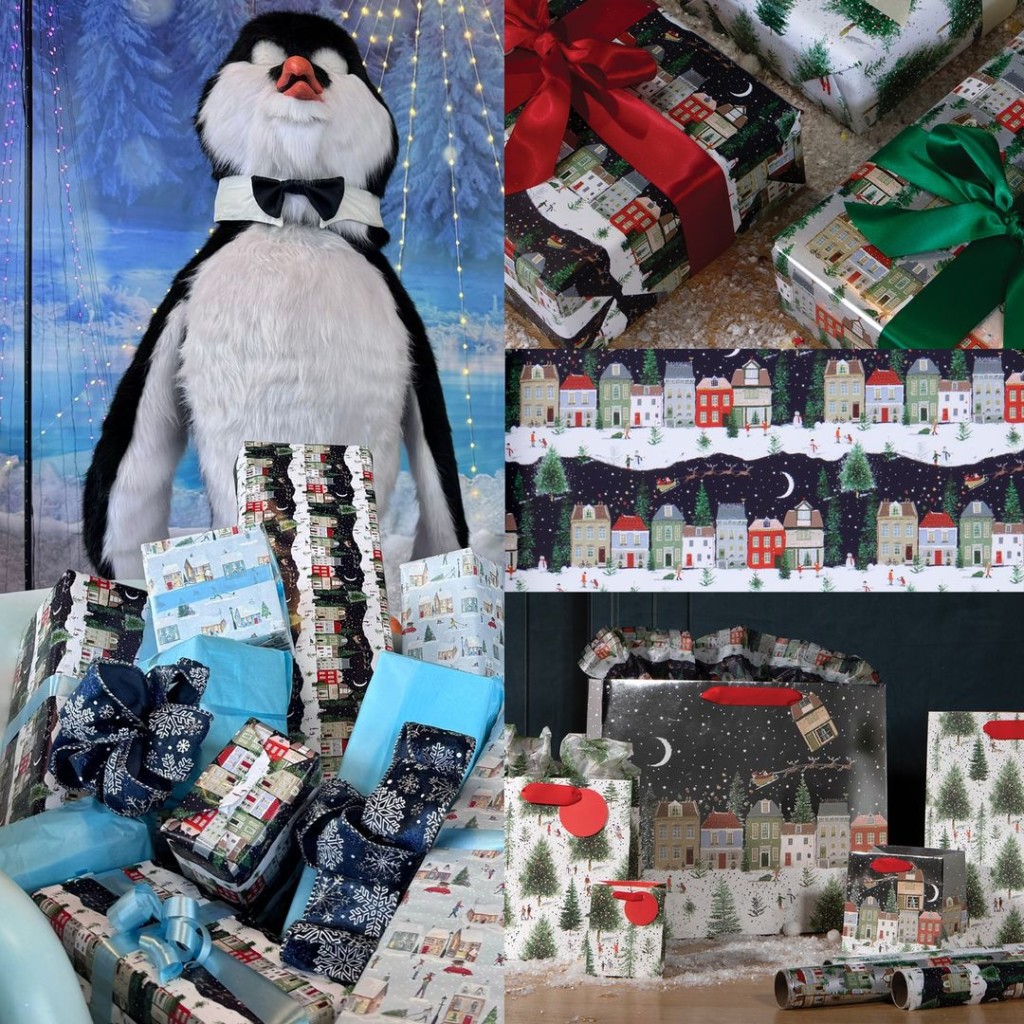 Above: A penguin with perfect posture overlooking prettily-wrapped parcels in a particularly perfect picture of presents in the snow at Webbs Garden Centre in West Hagley – try saying that while sipping your mulled wine!