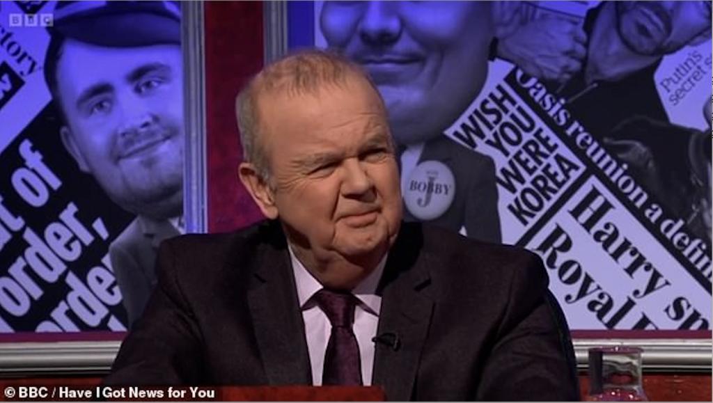 Above: Ian Hislop took aim during the panel show’s first item