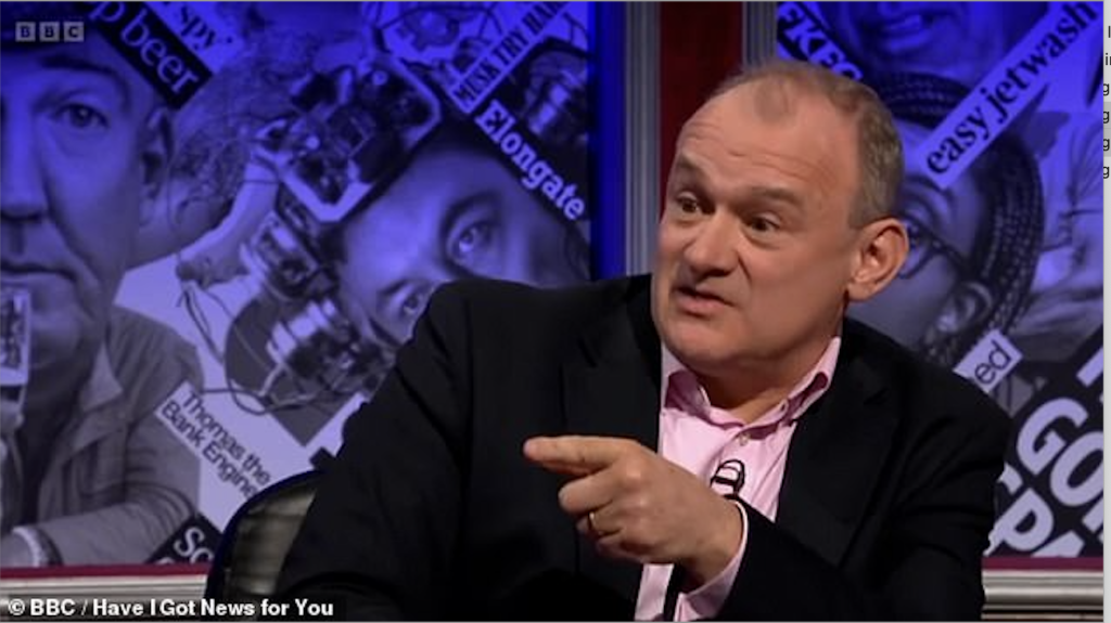 Above: Sir Ed Davey eventually apologised on the BBC