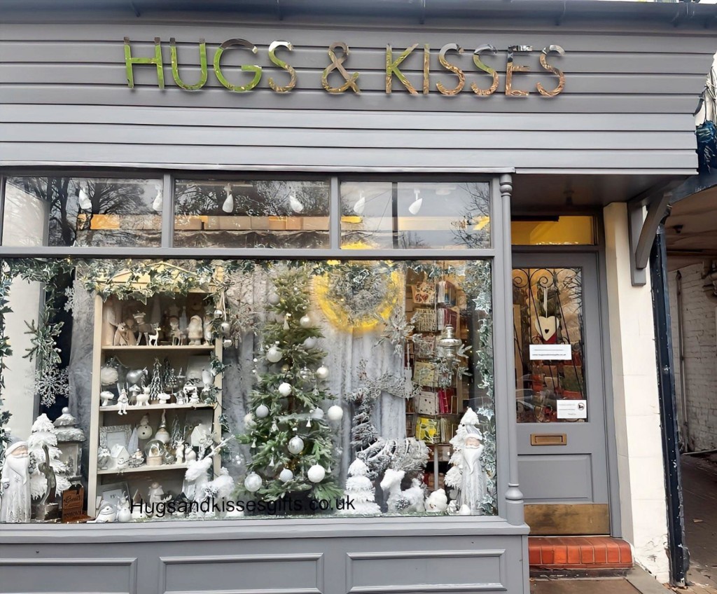 Above: Hugs & Kisses has a classy Christmas display in Tettenhall