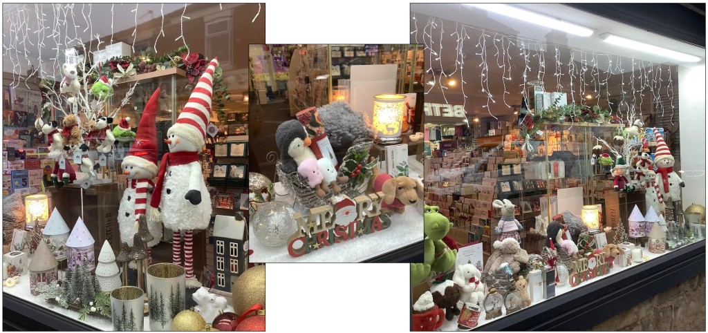 Above: At Sentiments in Horwich they’ve been feeling Christmassy for ages already!