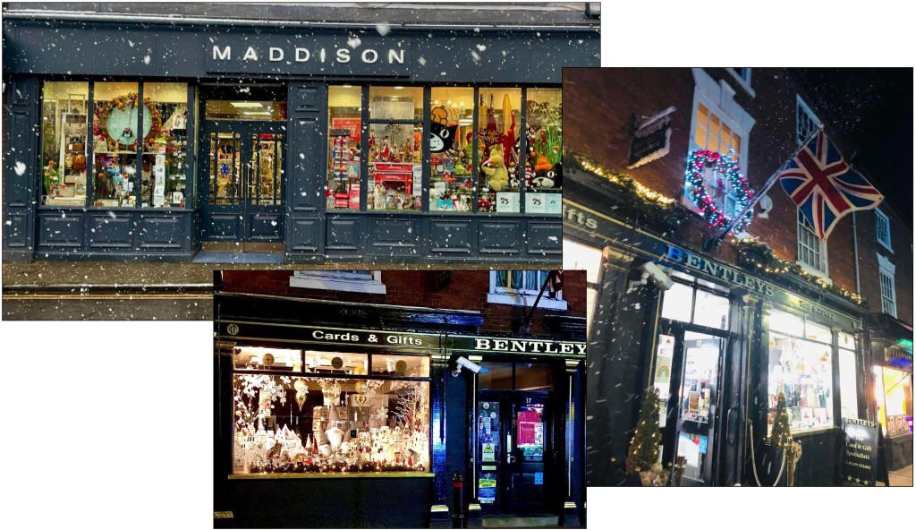 Above: Snow flurries made it all wintery at Bentleys and Maddison in Stourport and Harbourne