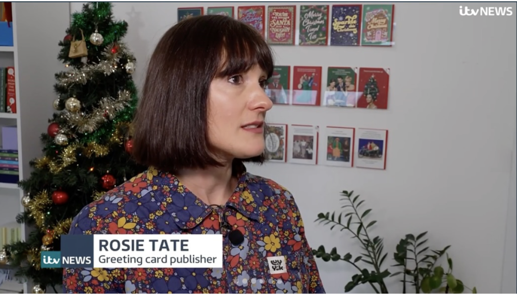 Above: Rosie Tate gave the Cath Tate Cards view on Royal Mail being fined