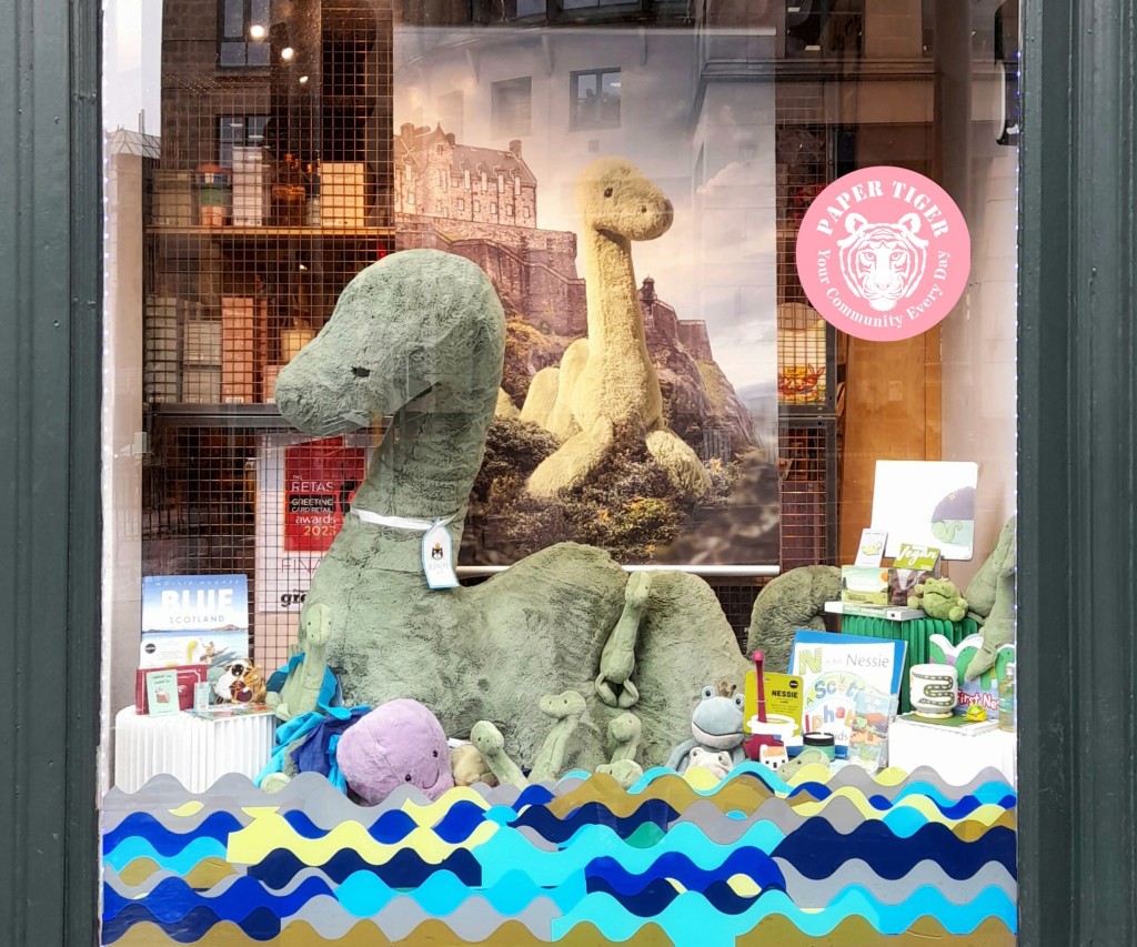 Above & top: At Paper Tiger Michael prepared with this previous monster window display